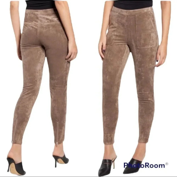 Blank NYC Cropped Faux Suede Pants Grey Taupe NWT - Picture 1 of 8